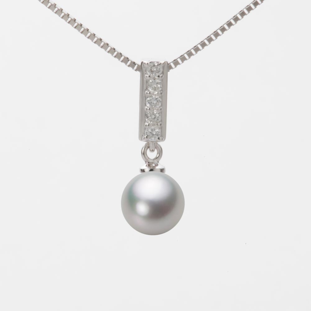 7.0mmアコヤ真珠ペンダント（シルバーグレー）