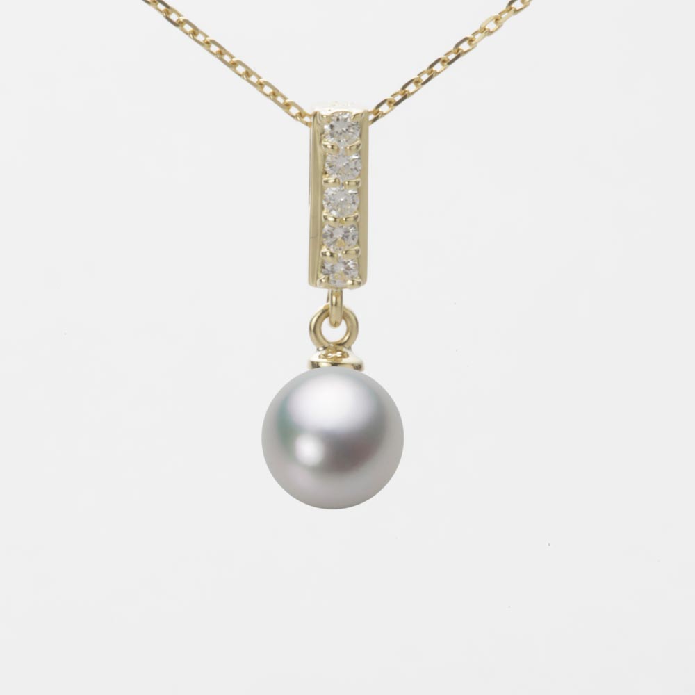 7.0mmアコヤ真珠ペンダント（シルバーグレー）