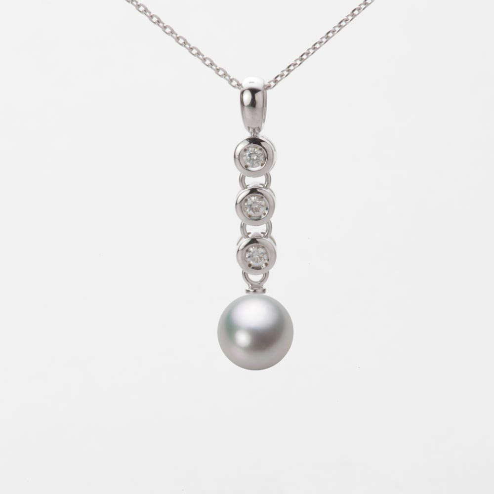 7.0mmアコヤ真珠ペンダント（シルバーグレー）