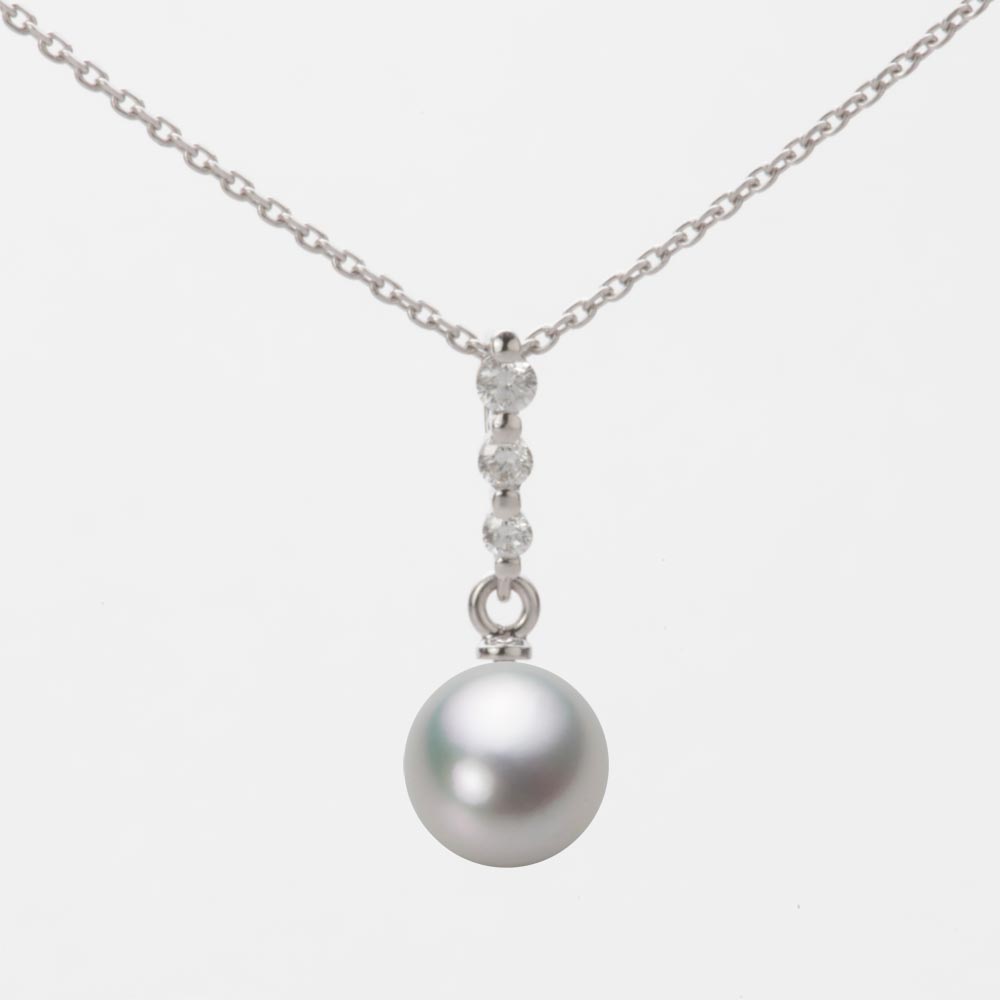 7.0mmアコヤ真珠ペンダント（シルバーグレー）