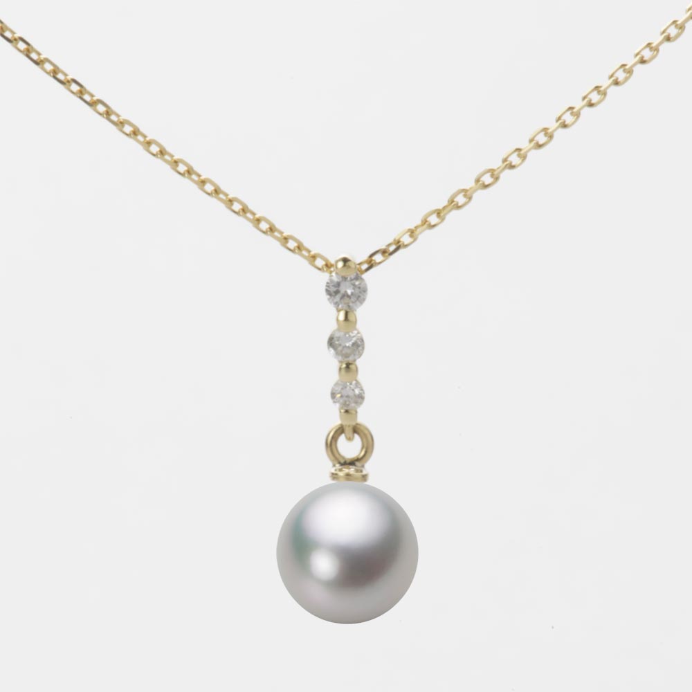 7.0mmアコヤ真珠ペンダント（シルバーグレー）