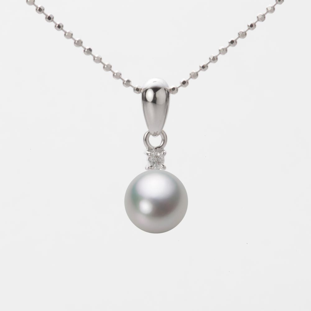 7.0mmアコヤ真珠ペンダント（シルバーグレー）