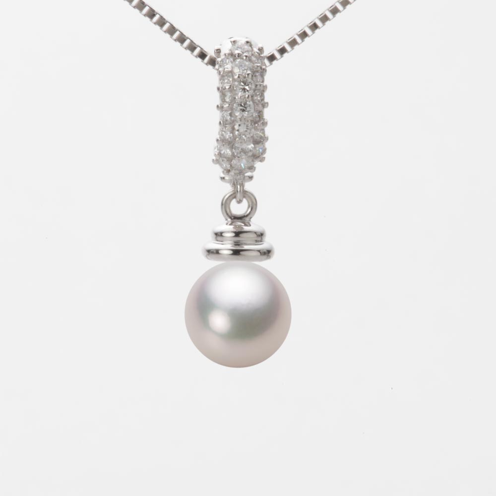 7.0mmアコヤ真珠ペンダント（ホワイトピンク・マリン）