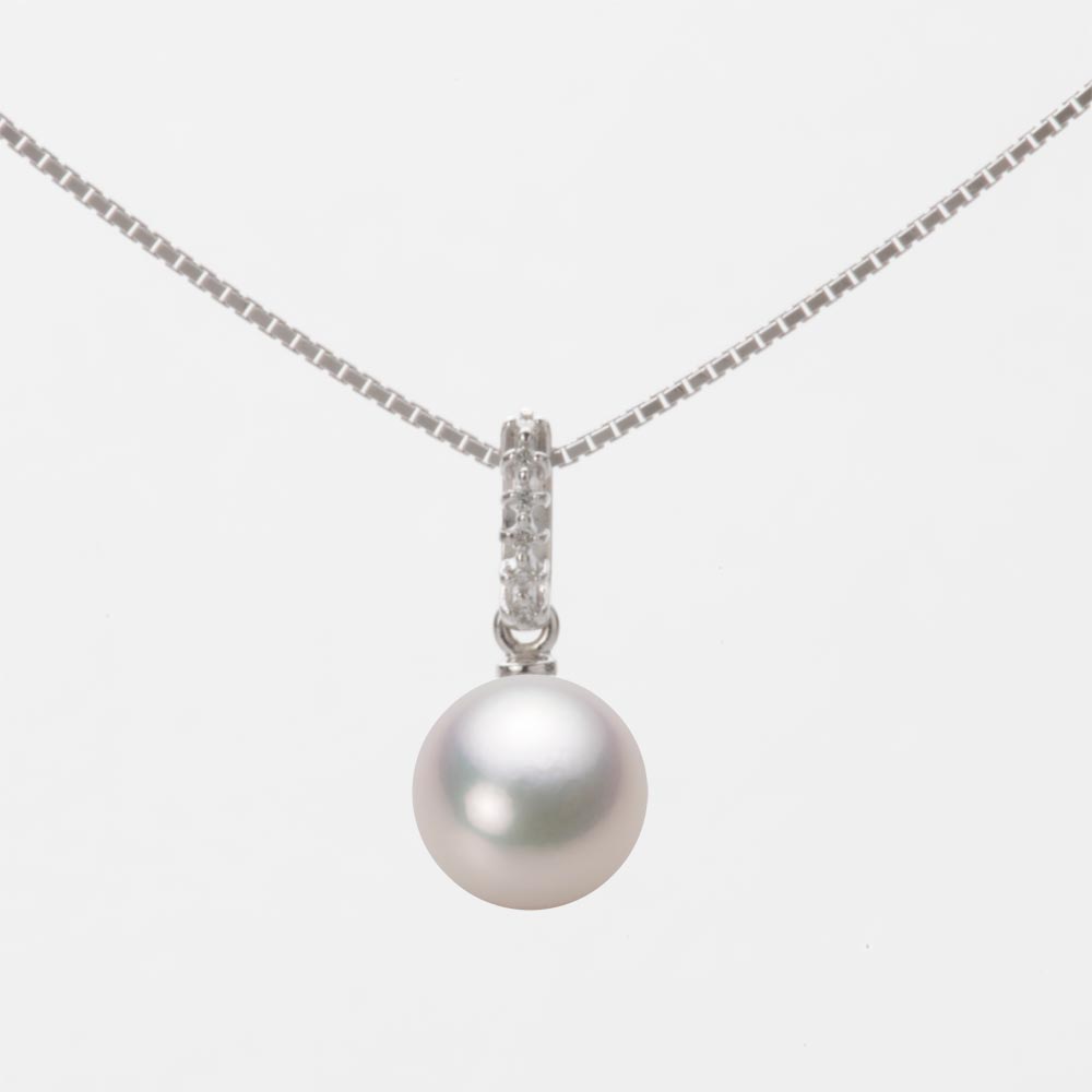7.0mmアコヤ真珠ペンダント（ホワイトピンク・マリン）