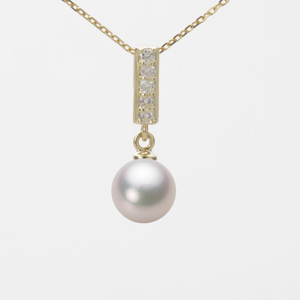 7.0mmアコヤ真珠ペンダント（ホワイトピンク・マリン）