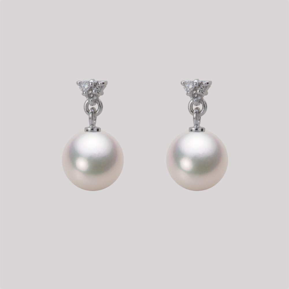 7.0mmアコヤ真珠ピアス（ホワイトピンク・マリン）