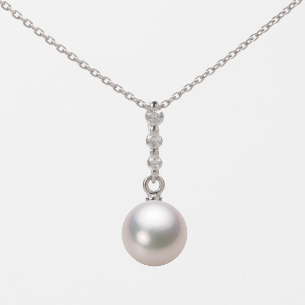 7.0mmアコヤ真珠ペンダント（ホワイトピンク・マリン）