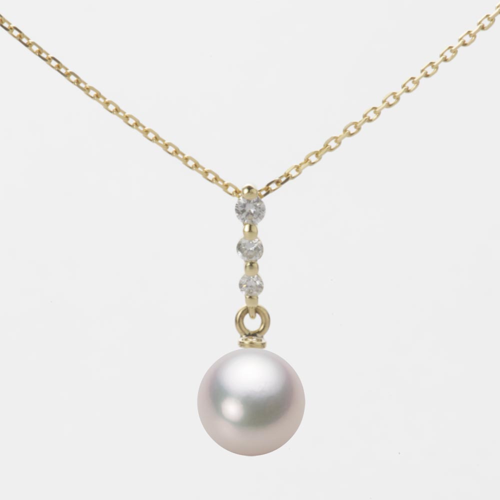 7.0mmアコヤ真珠ペンダント（ホワイトピンク・マリン）