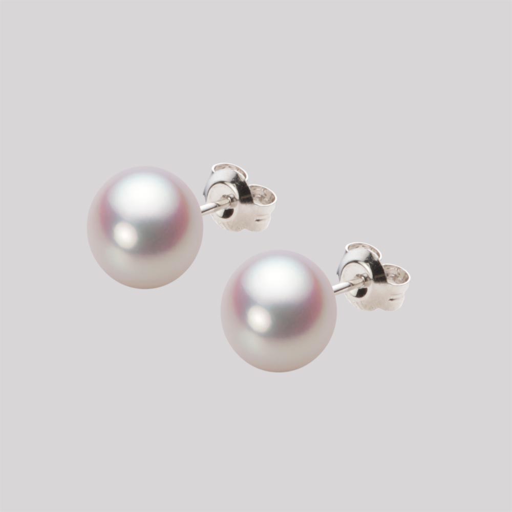 7.5mm アコヤ真珠ピアス （ホワイトピンク・ロゼ）