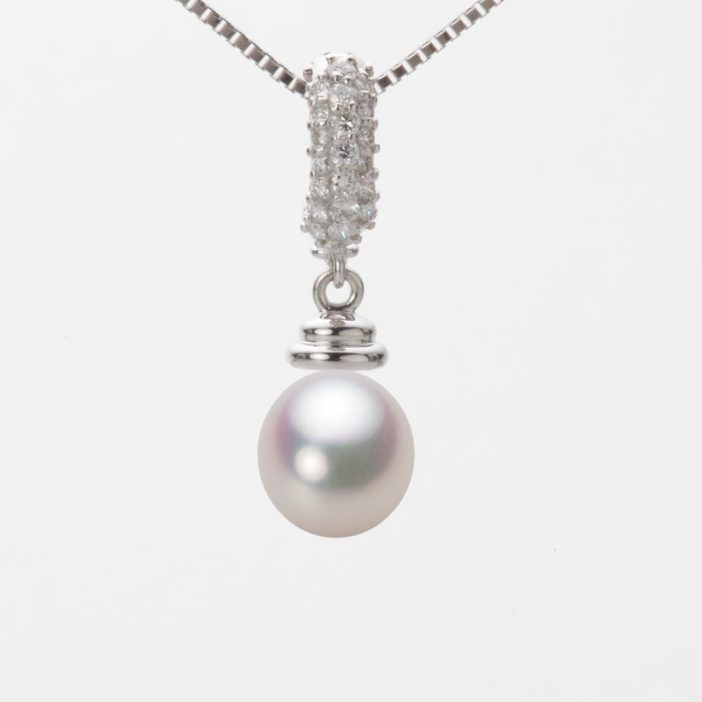 7.5mm アコヤ真珠ペンダント （ホワイトピンク・マリン）