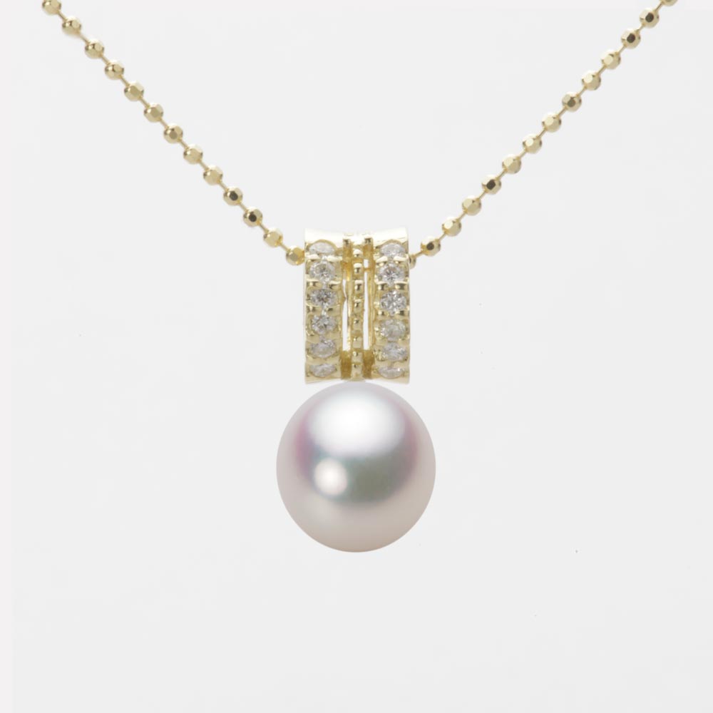 7.5mm アコヤ真珠ペンダント （ホワイトピンク・マリン）