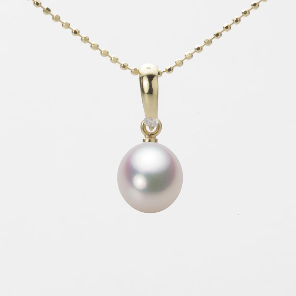 7.5mm アコヤ真珠ペンダント （ホワイトピンク・マリン）