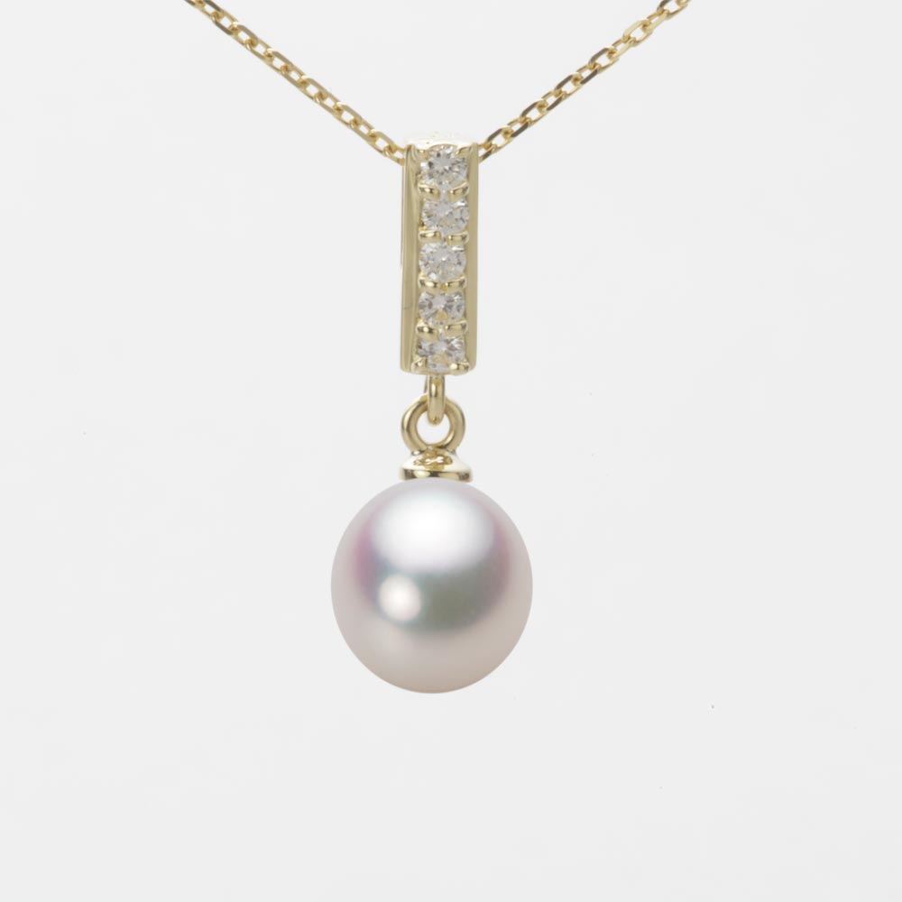 7.5mm アコヤ真珠ペンダント （ホワイトピンク・マリン）