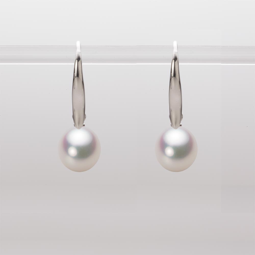 7.5mm アコヤ真珠ピアス （ホワイトピンク・マリン）