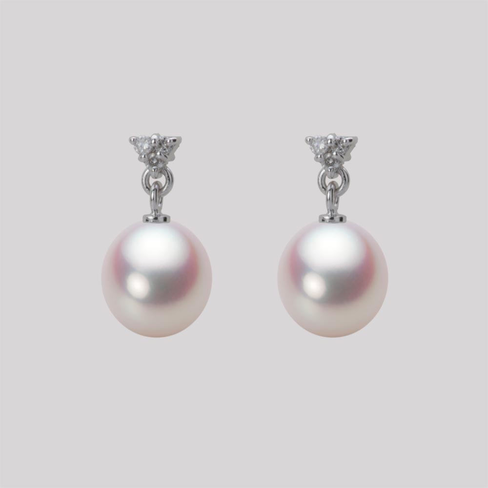 7.5mm アコヤ真珠ピアス （ホワイトピンク・ロゼ）