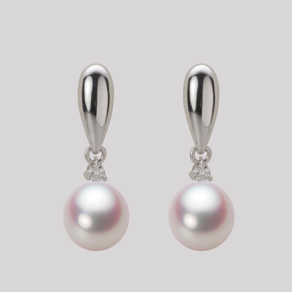 7.5mm アコヤ真珠ピアス （ホワイトピンク・ロゼ）