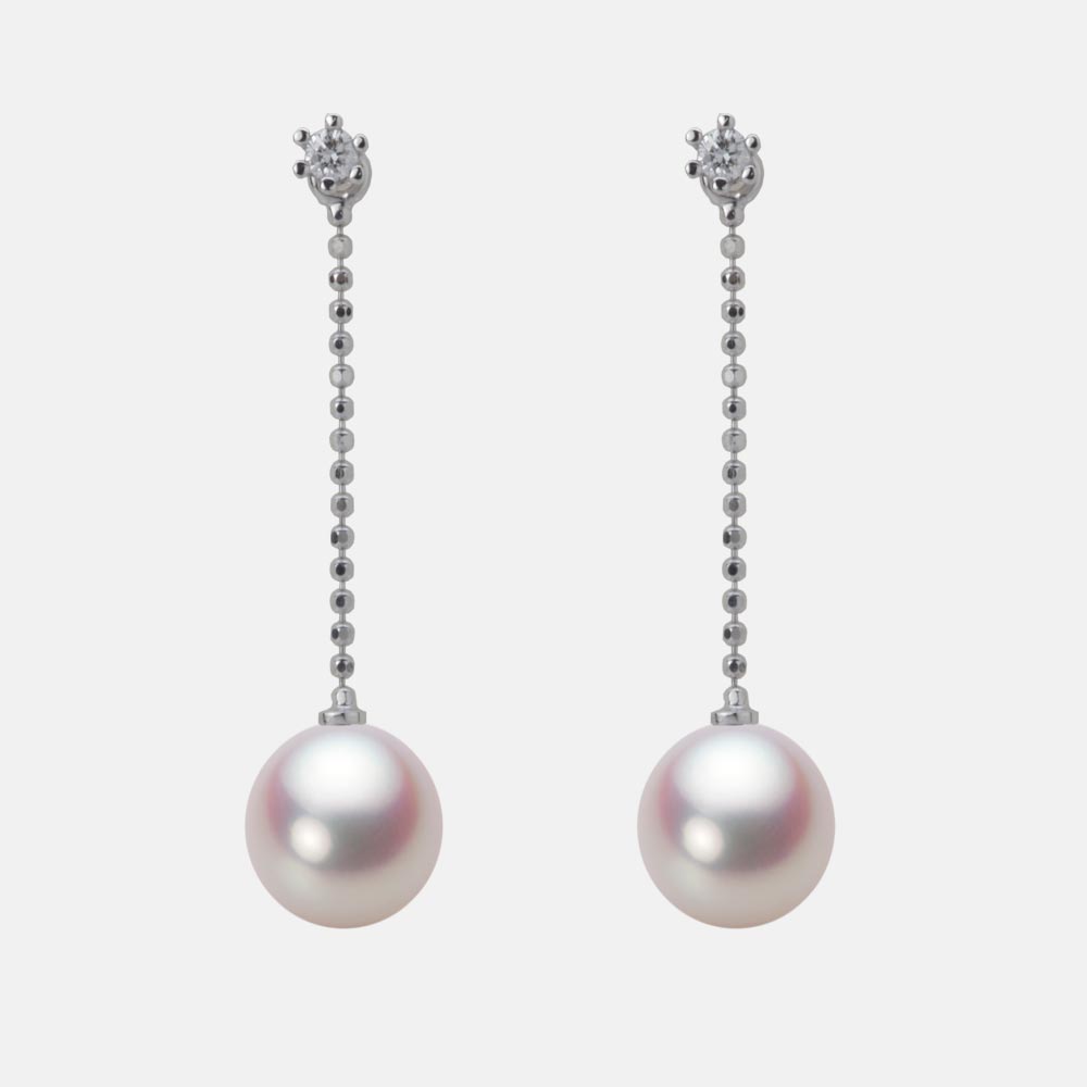 7.5mm アコヤ真珠ピアス （ホワイトピンク・ロゼ）