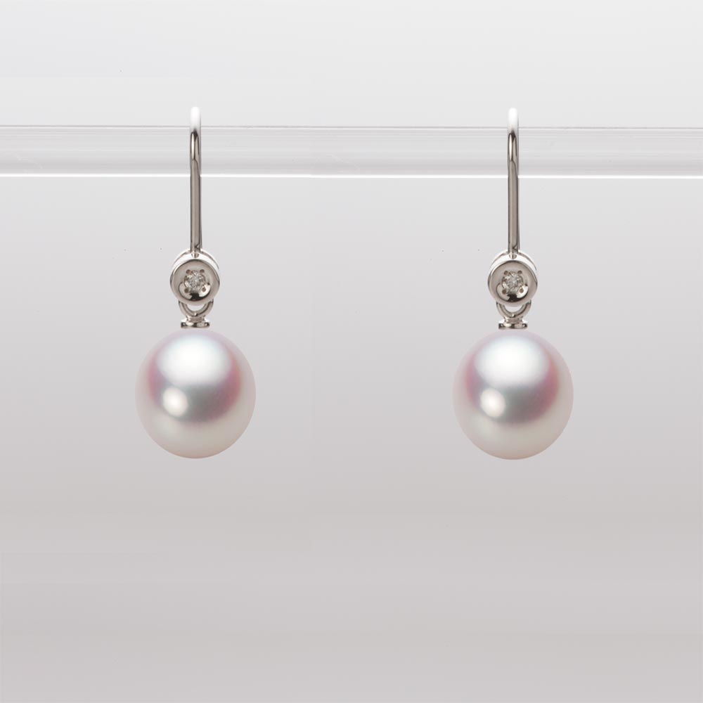 7.5mm アコヤ真珠ピアス （ホワイトピンク・ロゼ）