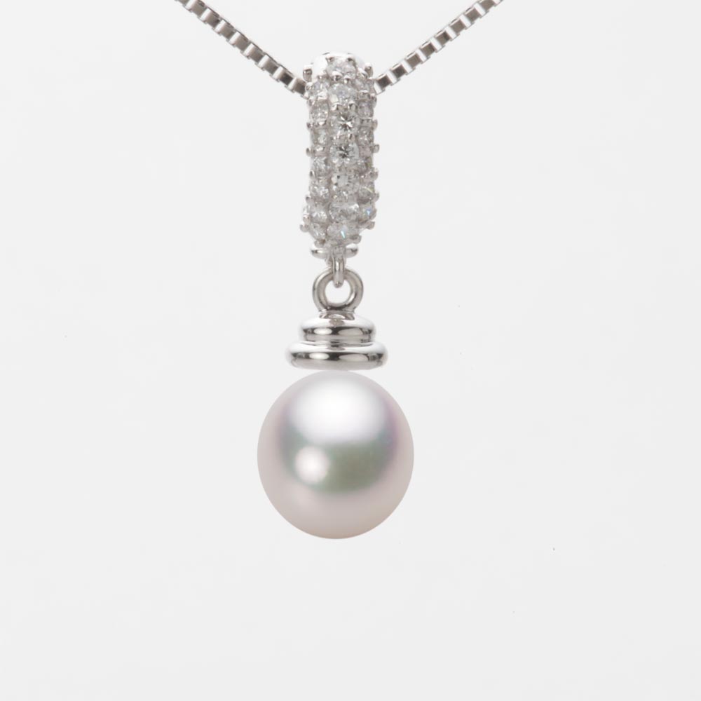 7.5mm アコヤ真珠ペンダント （ホワイトピンク・マリン）