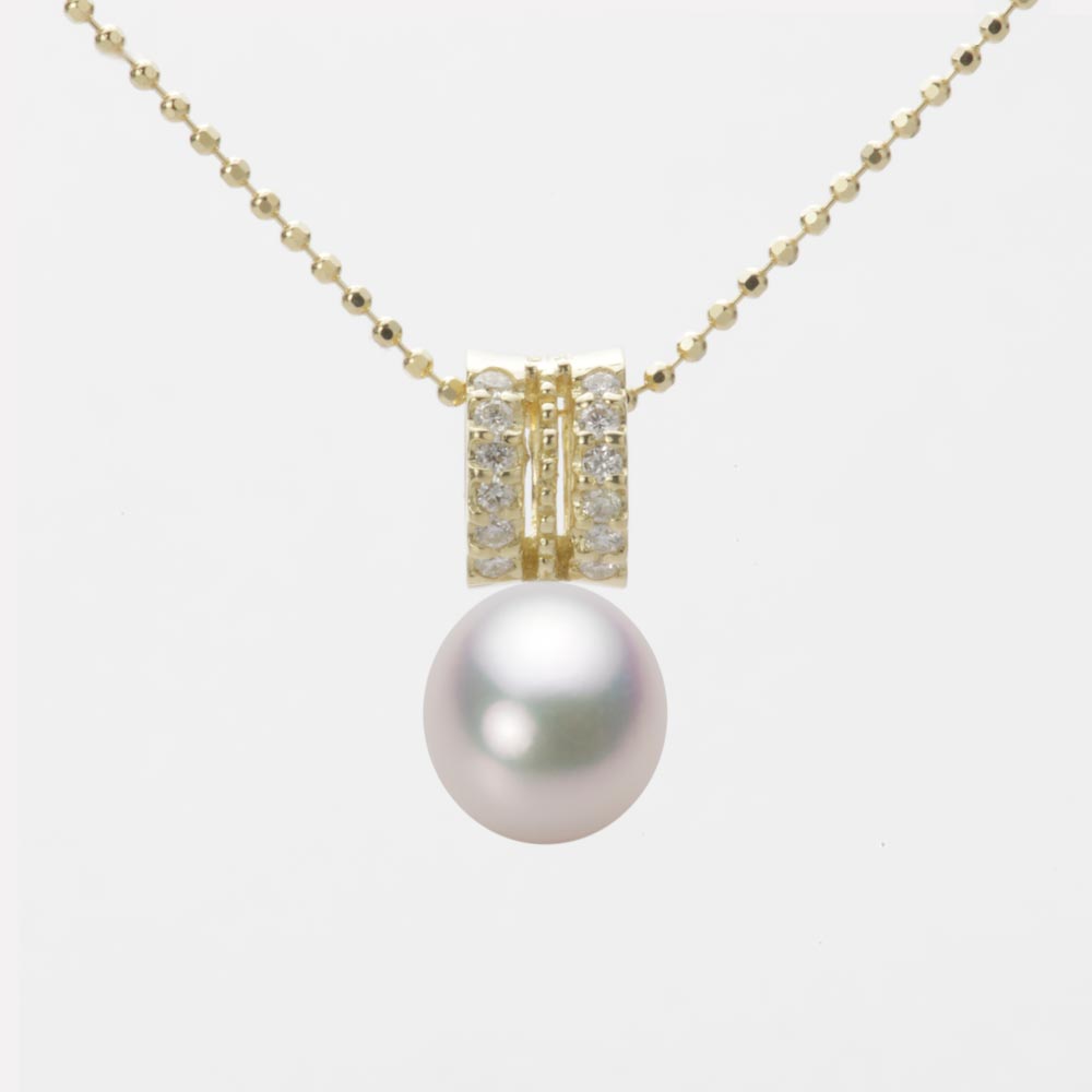 7.5mm アコヤ真珠ペンダント （ホワイトピンク・マリン）