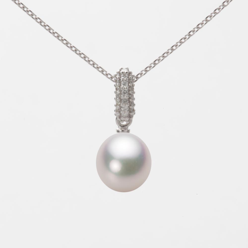 7.5mm アコヤ真珠ペンダント （ホワイトピンク・マリン）