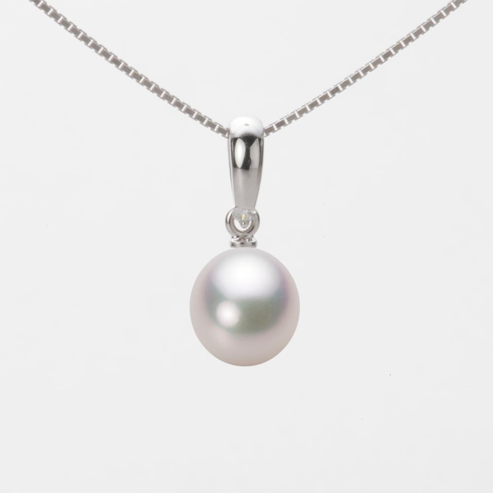 7.5mm アコヤ真珠ペンダント （ホワイトピンク・マリン）