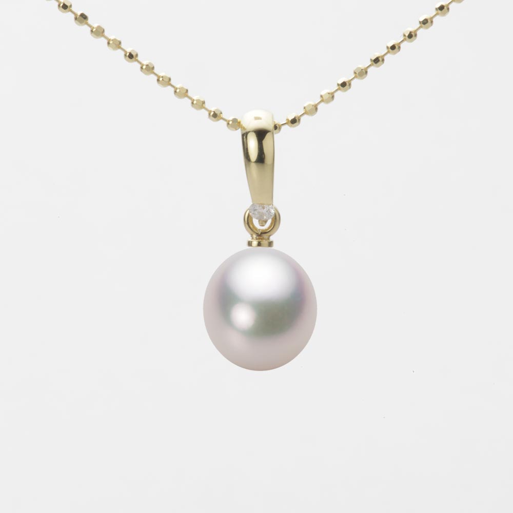 7.5mm アコヤ真珠ペンダント （ホワイトピンク・マリン）
