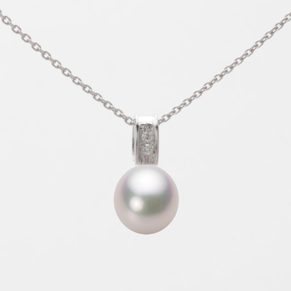 7.5mm アコヤ真珠ペンダント （ホワイトピンク・マリン）