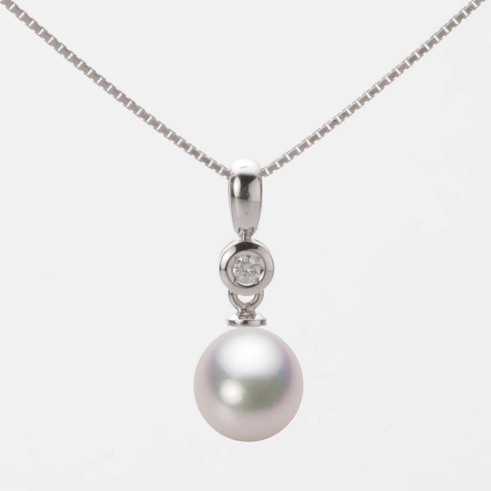 7.5mm アコヤ真珠ペンダント （ホワイトピンク・マリン）