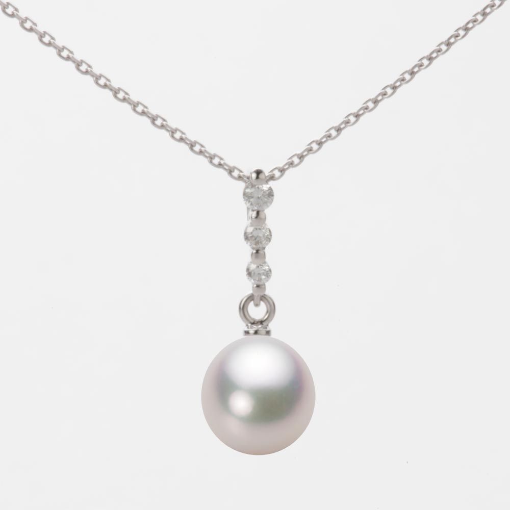 7.5mm アコヤ真珠ペンダント （ホワイトピンク・マリン）