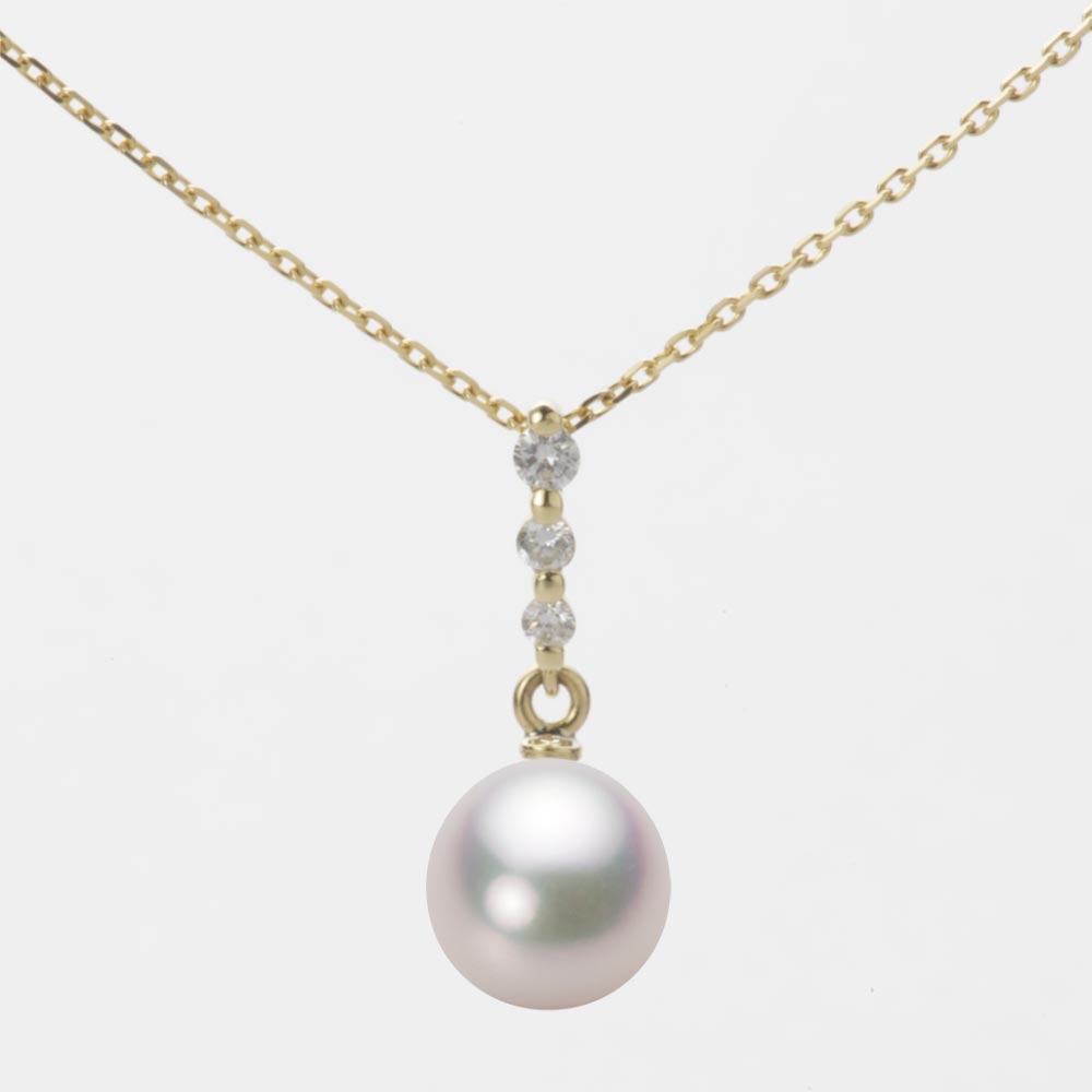 7.5mm アコヤ真珠ペンダント （ホワイトピンク・マリン）