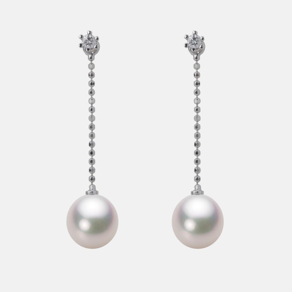 7.5mm アコヤ真珠ピアス （ホワイトピンク・マリン）