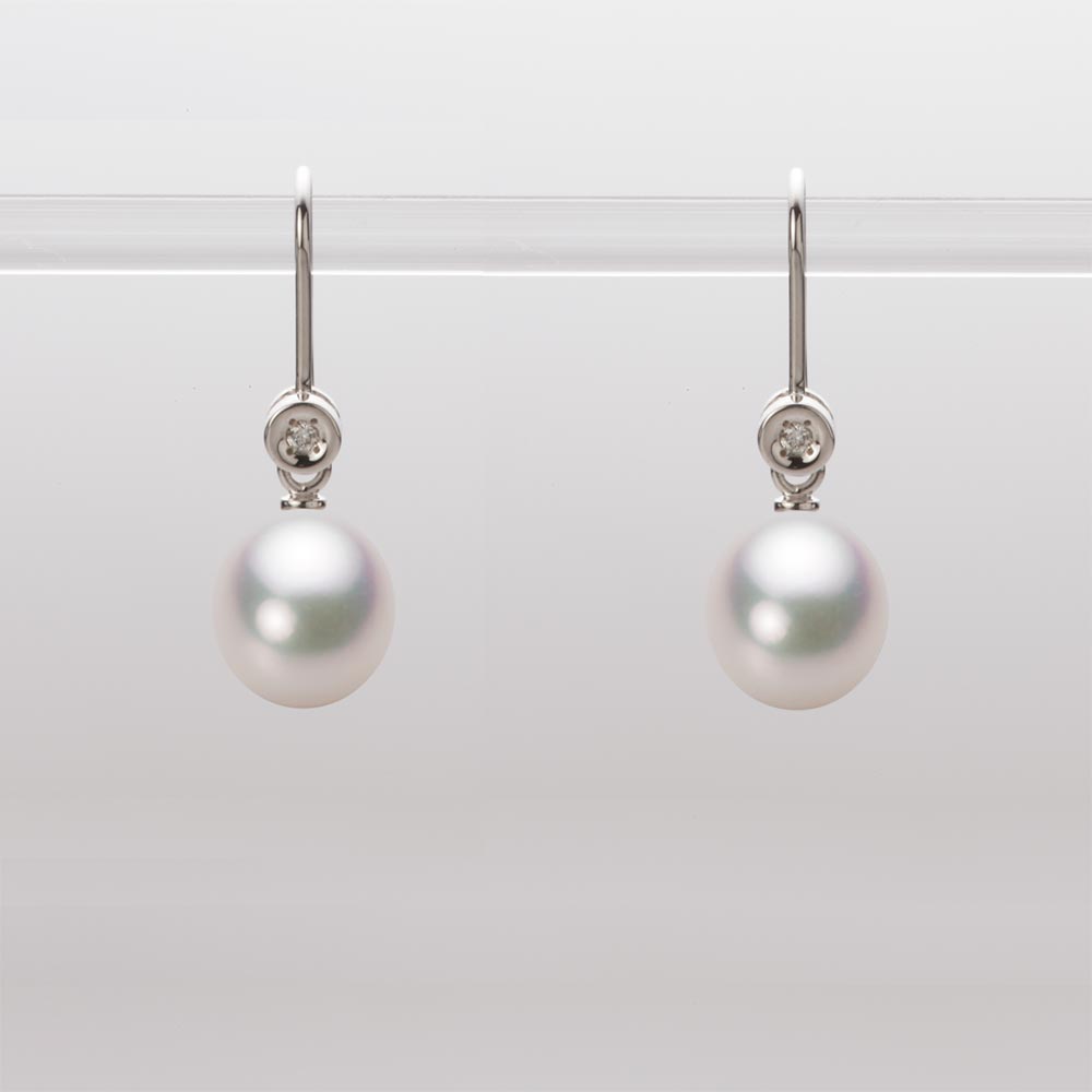 7.5mm アコヤ真珠ピアス （ホワイトピンク・マリン）