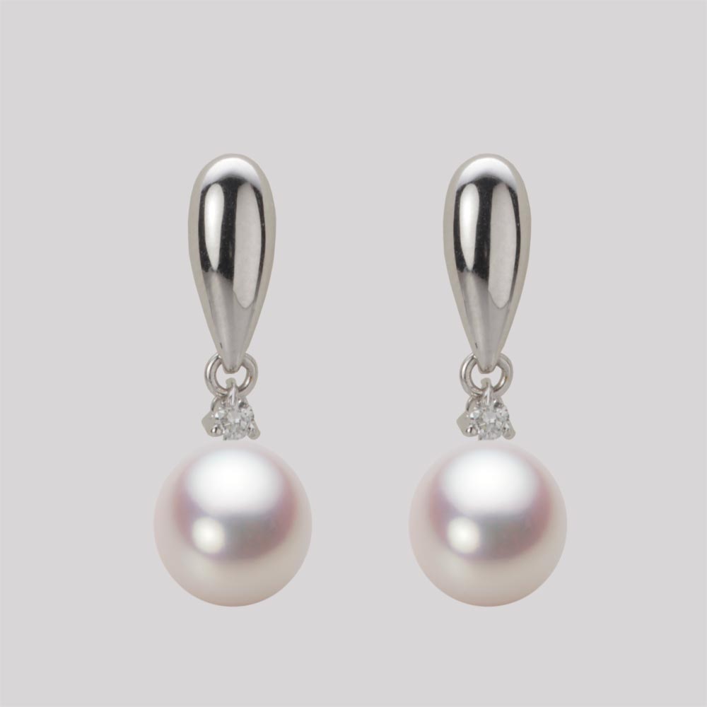 7.5mm アコヤ真珠ピアス （ホワイトピンク・ロゼ）