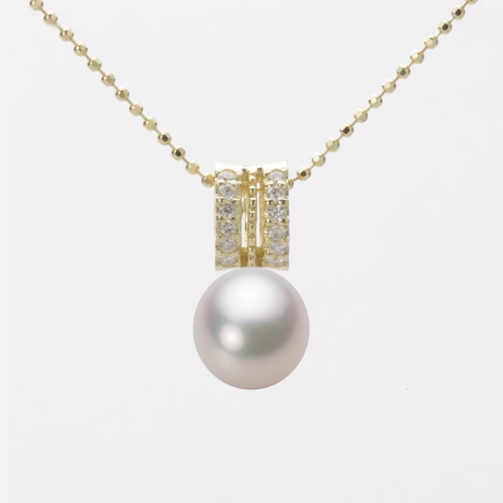 7.5mm アコヤ真珠ペンダント （ホワイトピンク・マリン）