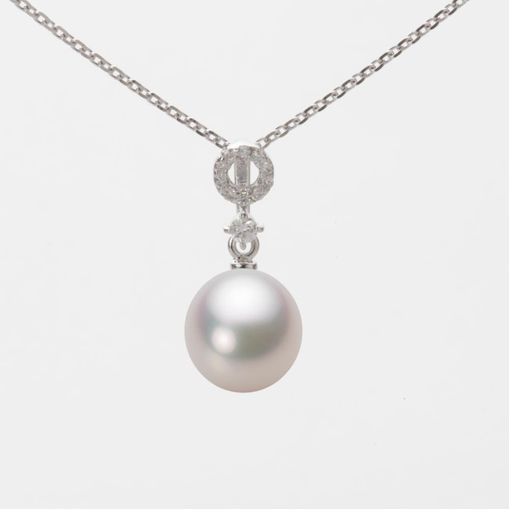 7.5mm アコヤ真珠ペンダント （ホワイトピンク・マリン）