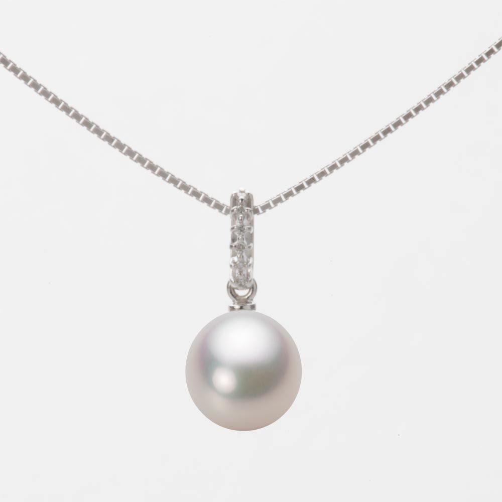 7.5mm アコヤ真珠ペンダント （ホワイトピンク・マリン）