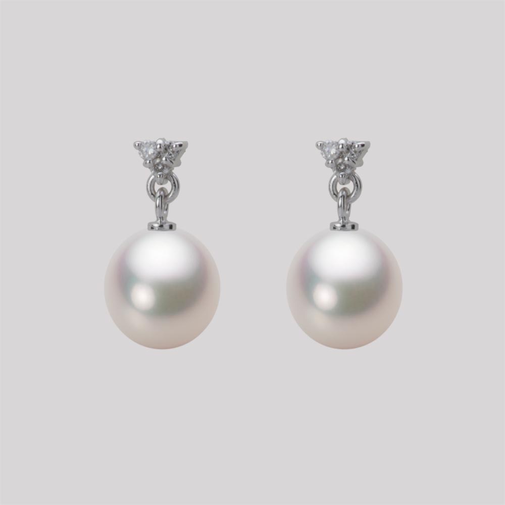 7.5mm アコヤ真珠ピアス （ホワイトピンク・マリン）