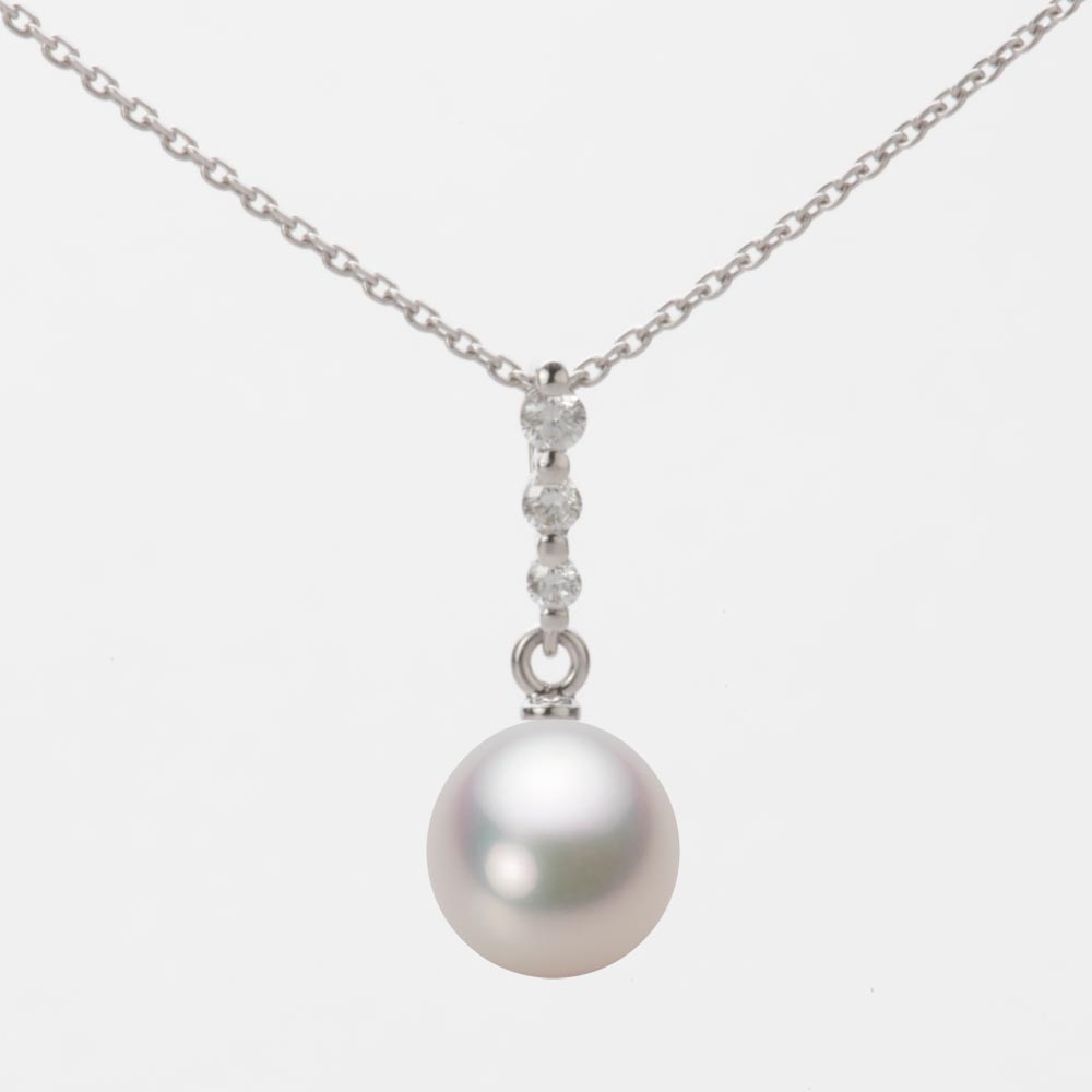 7.5mm アコヤ真珠ペンダント （ホワイトピンク・マリン）