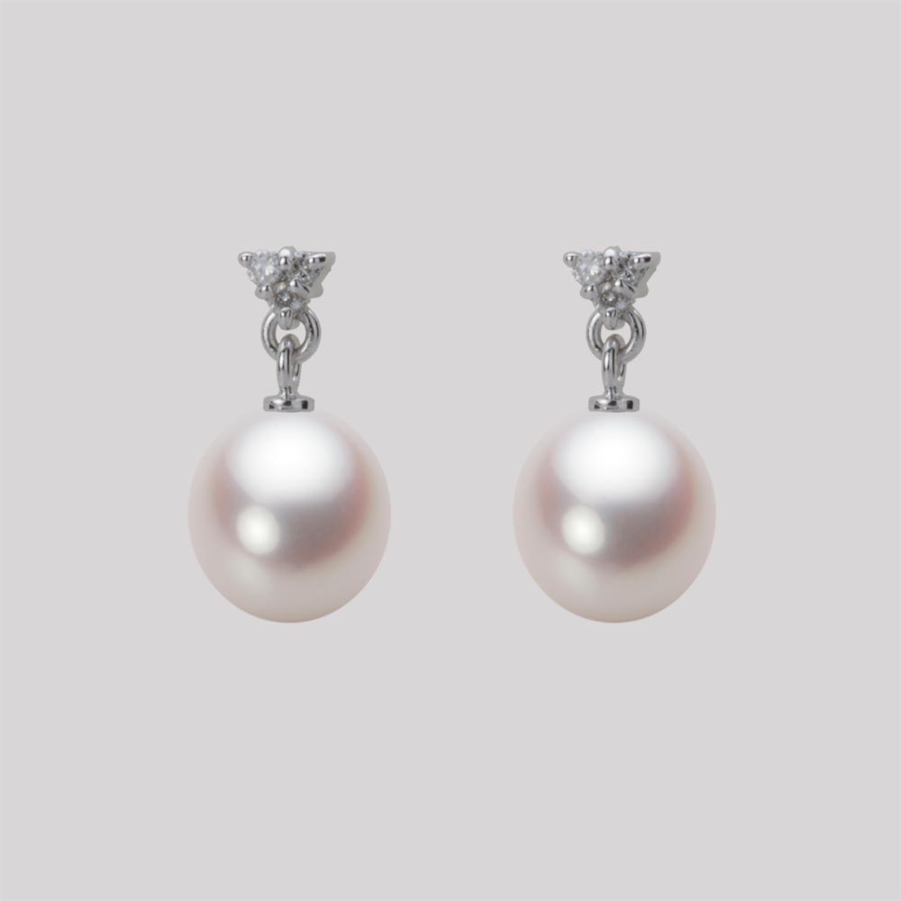 7.5mm アコヤ真珠ピアス （ホワイトピンク・ロゼ）