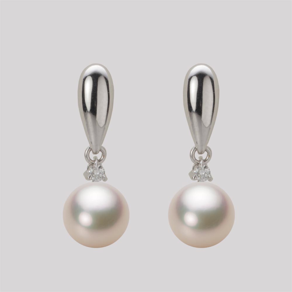 7.5mmアコヤ真珠ピアス（シャンパンゴールド）