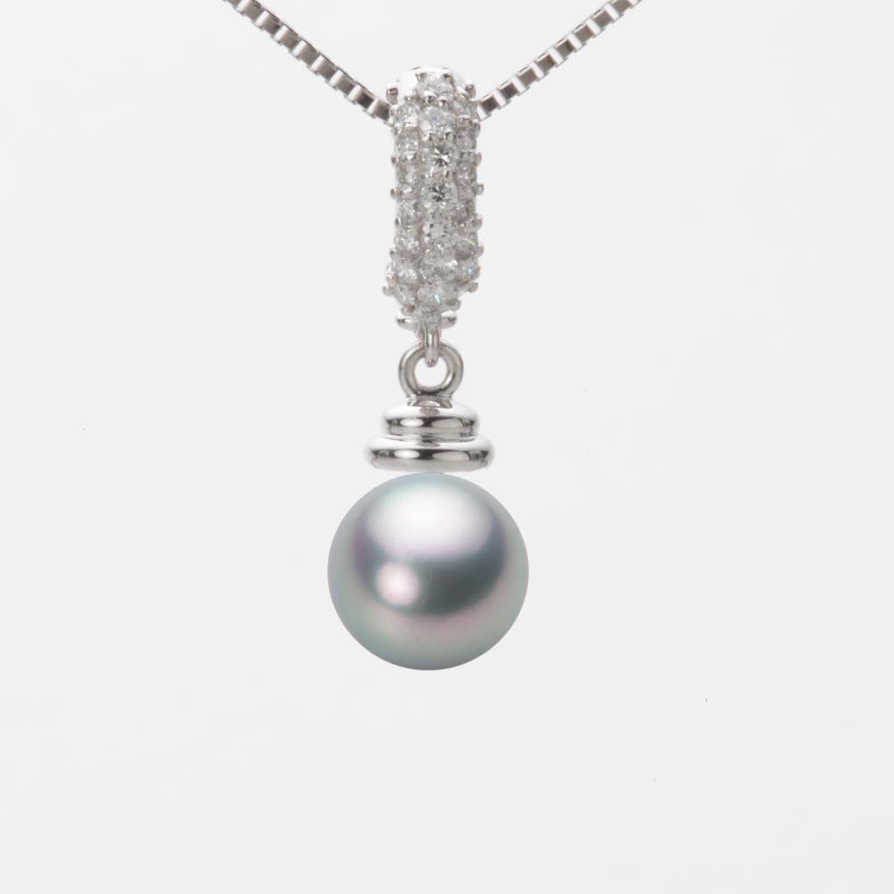 7.5mmアコヤ真珠ペンダント（シルバーグレー）