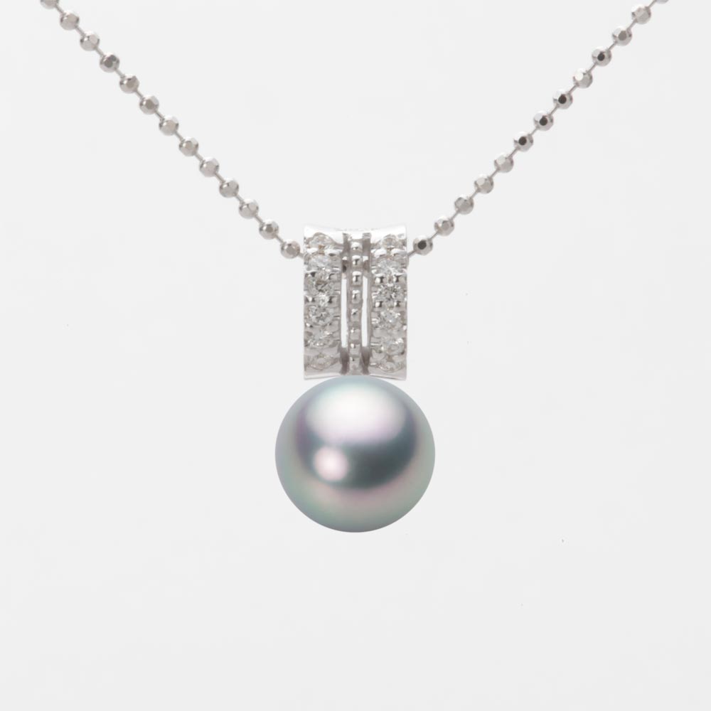 7.5mmアコヤ真珠ペンダント（シルバーグレー）