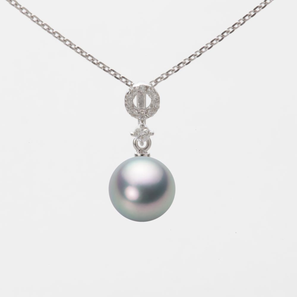 7.5mmアコヤ真珠ペンダント（シルバーグレー）