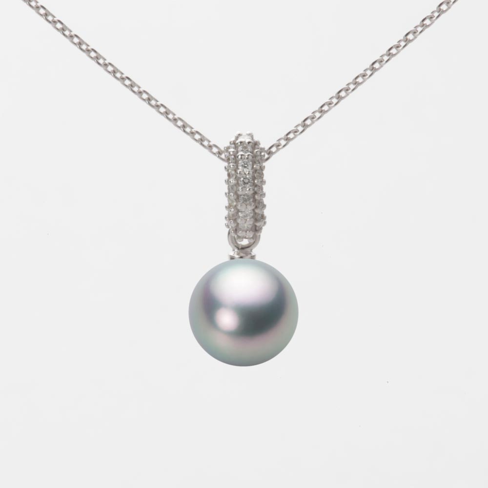 7.5mmアコヤ真珠ペンダント（シルバーグレー）