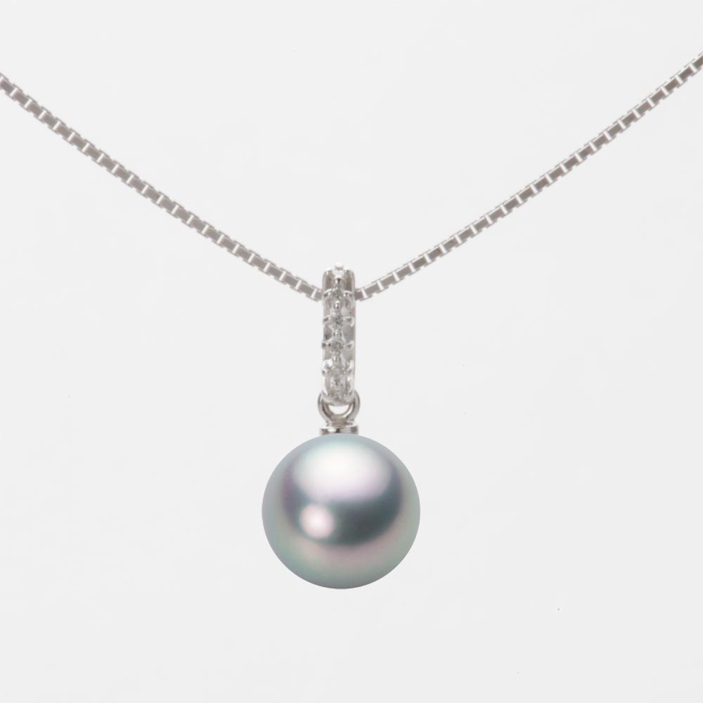 7.5mmアコヤ真珠ペンダント（シルバーグレー）