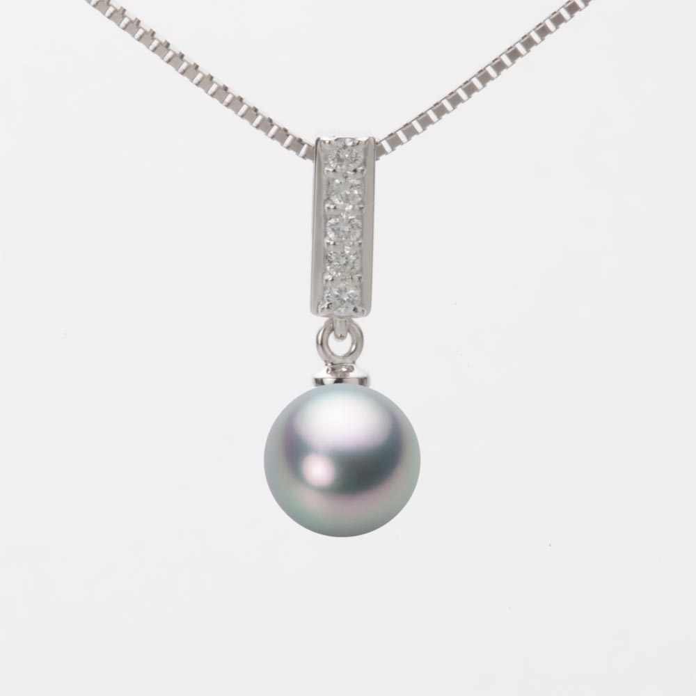 7.5mmアコヤ真珠ペンダント（シルバーグレー）