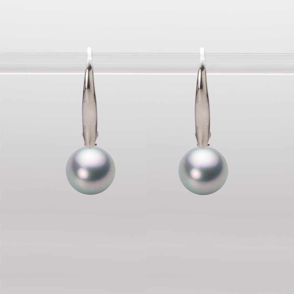 7.5mmアコヤ真珠ピアス（シルバーグレー）