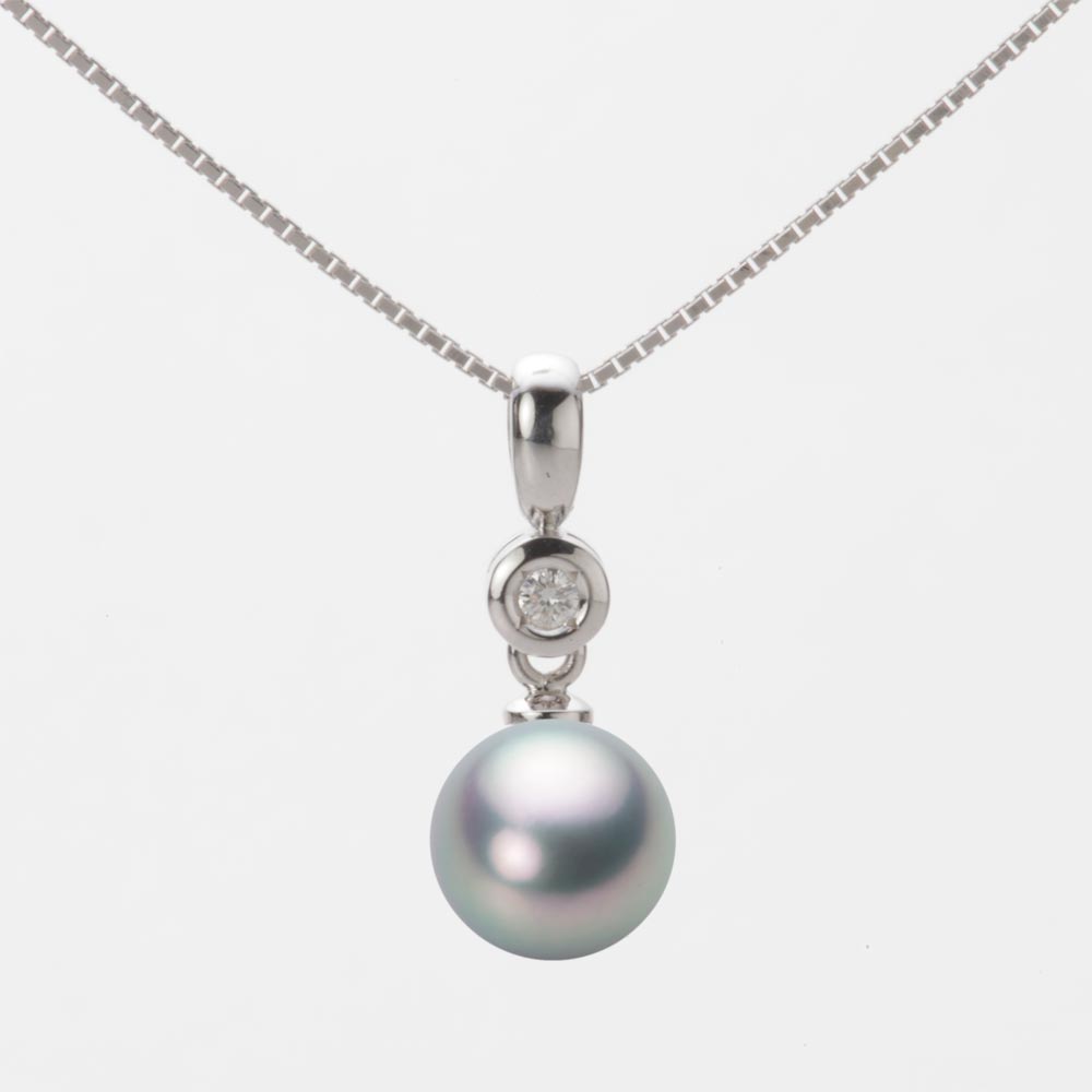 7.5mmアコヤ真珠ペンダント（シルバーグレー）
