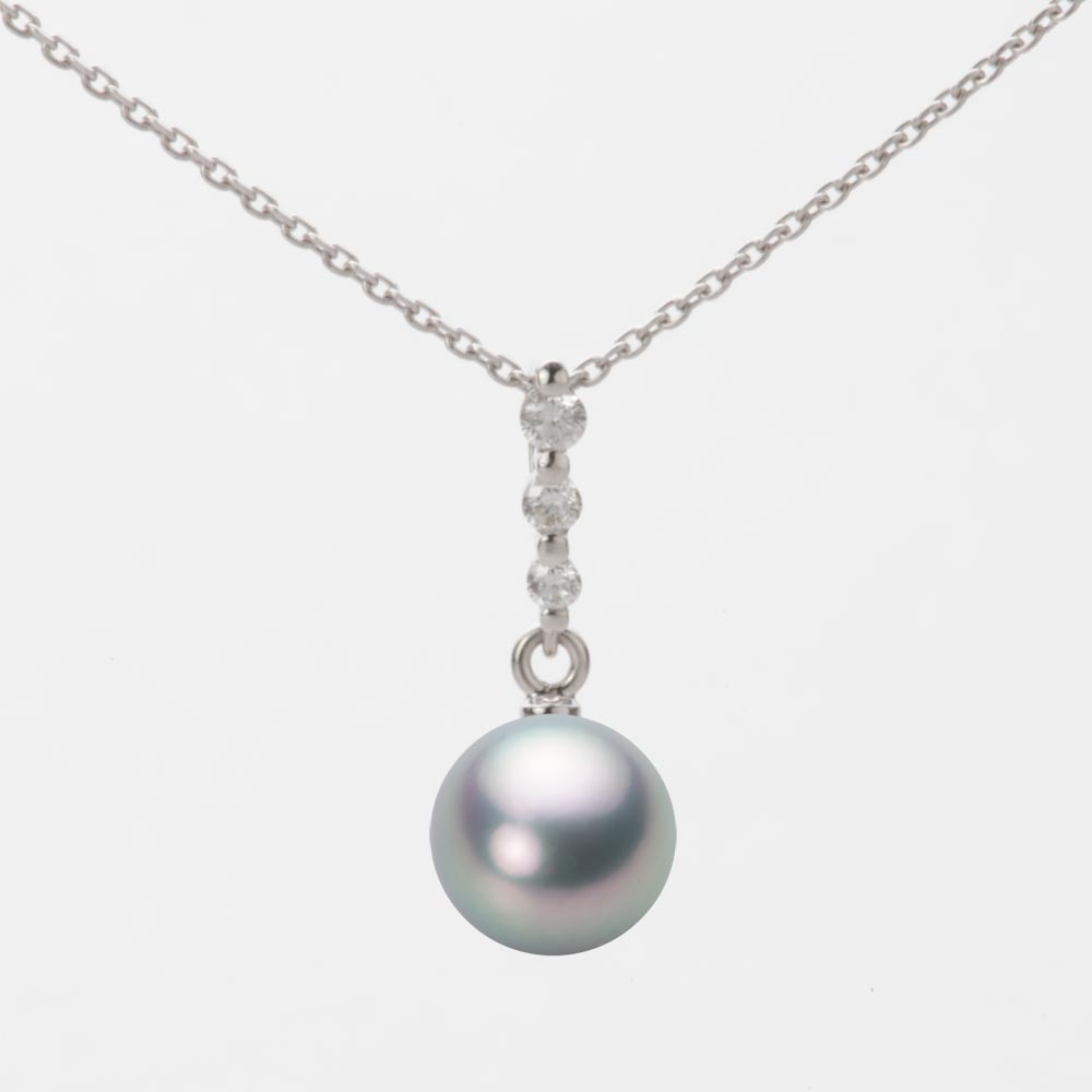 7.5mmアコヤ真珠ペンダント（シルバーグレー）